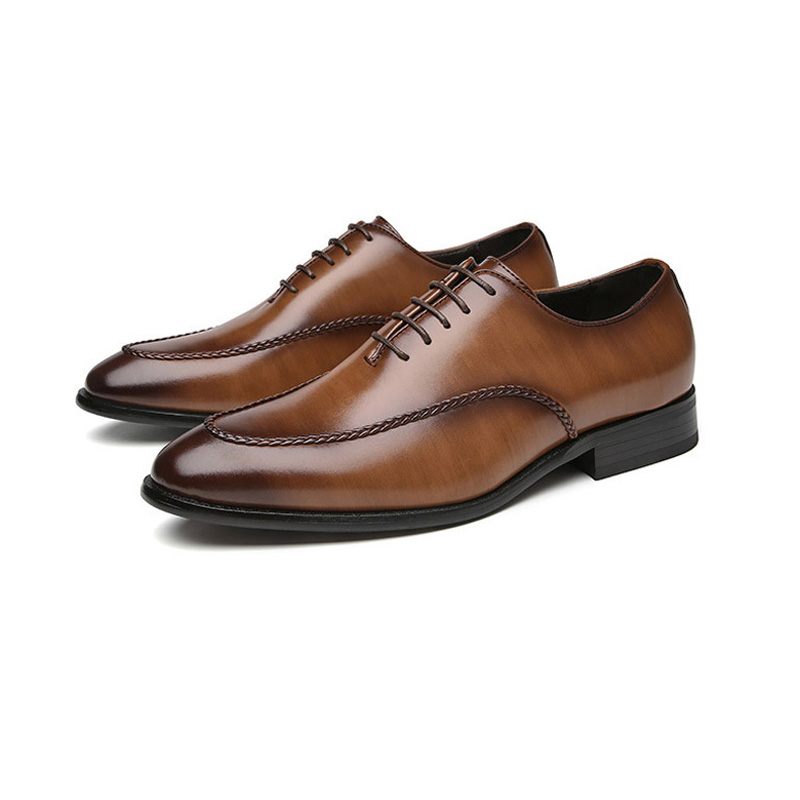 Męskie Buty Wizytowe Oxford Business Modern Retro Chiseled Toe