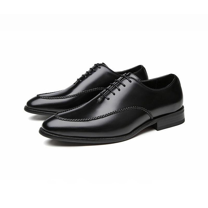 Męskie Buty Wizytowe Oxford Business Modern Retro Chiseled Toe - Czarny