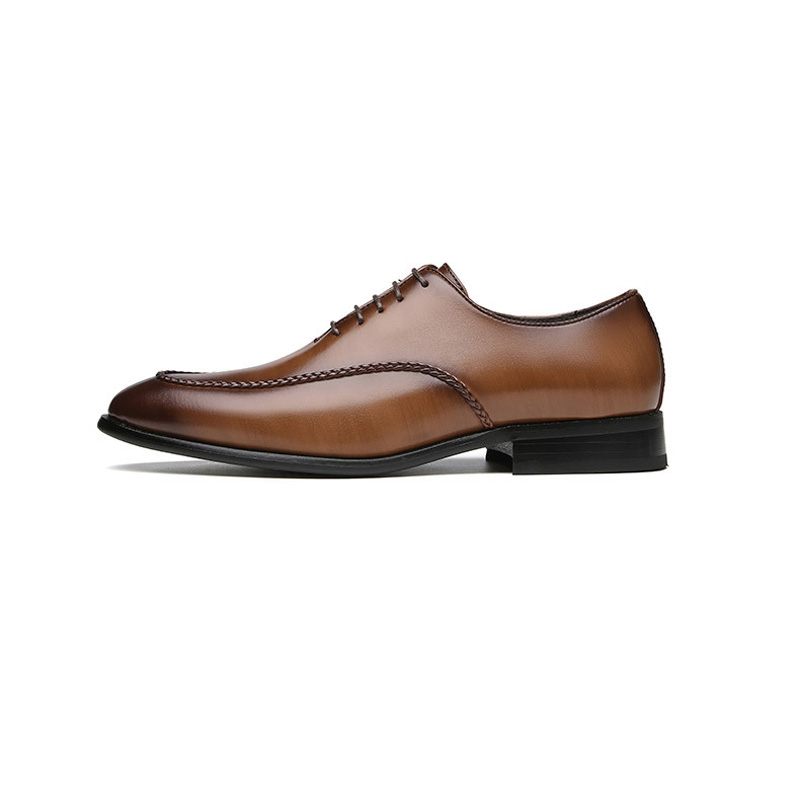 Męskie Buty Wizytowe Oxford Business Modern Retro Chiseled Toe - Brązowy